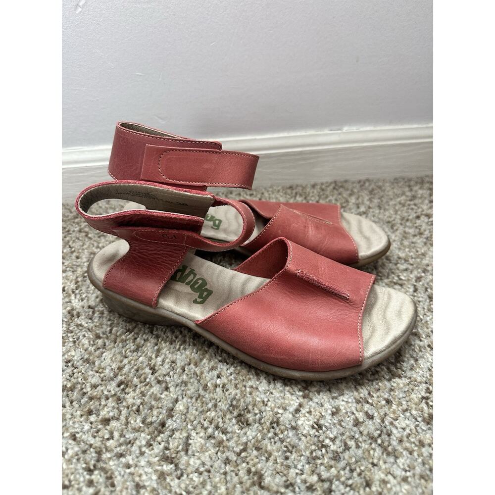Groundhog Ribba Red Leather Sandals - Womens Size 36, Strappy